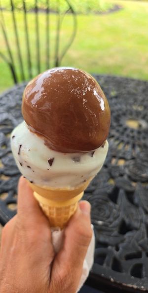 Mint chip & chocolate on a cake cone at Cone Sweet Cone in Gettysburg
