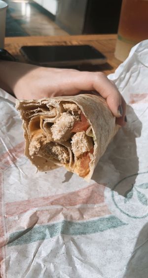 grilled chicken wrap  at Plant Power Fast Food in Long Beach