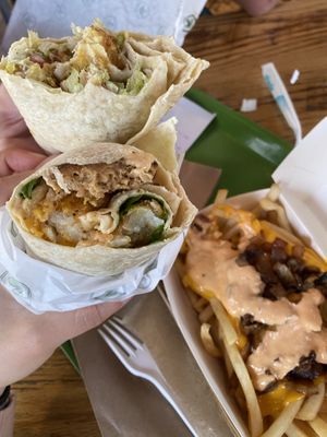 The fries is kind of like in and out animal style fries. Everything tastes great!  at Plant Power Fast Food in Long Beach