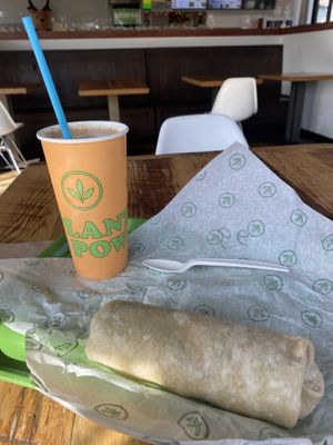 Vegan Root Beer Float and Buffalo 66 Wrap 😋  at Plant Power Fast Food in Long Beach