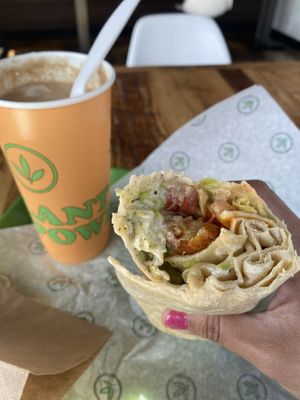 Close-Up of Wrap - Buffalo 66 😛   at Plant Power Fast Food in Long Beach