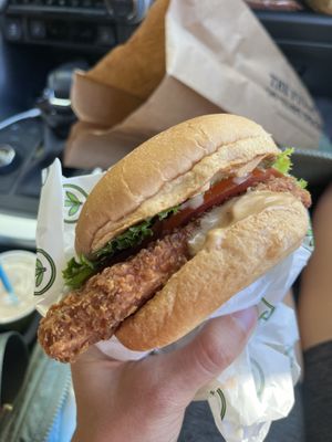 Chicken sandwich  at Plant Power Fast Food in Long Beach