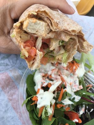 ‘Chicken’ wrap with chipotle sauce  at Plant Power Fast Food in Long Beach