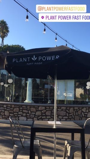 Patio dining  at Plant Power Fast Food in Long Beach