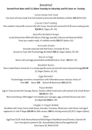   at Samuel Pepys Cafe in Launceston