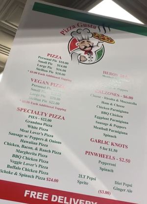 Menu at Pizza Gusta in Bronx