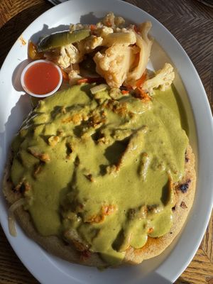 Nothing was seasoned at all, wtf no green chili in the green chili pupusa ???  at Monse's Pupuseria in Colorado Springs