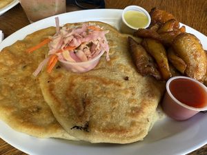 Vegan GF Pupusas & Plantains  at Monse's Pupuseria in Colorado Springs