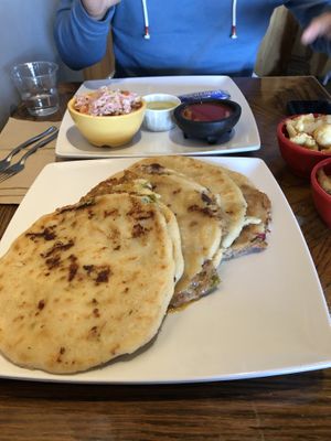 Chalchuapa plate, more than enough for 2 people   at Monse's Pupuseria in Colorado Springs