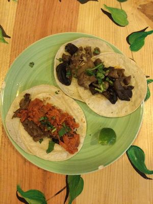 Vegan tacos at Aguacate Limon in Tulum