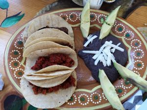 Pros: quite nice service, fast serving
Cons: prices went crazy since we visited this place last time. We paid 250mxp for 4tacos with beans and piece of avocado (one black). Fried b at Aguacate Limon in Tulum