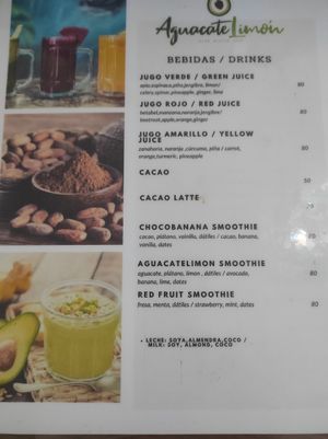 Juices at Aguacate Limon in Tulum