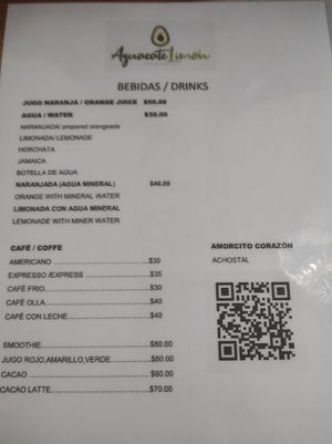 Bebidas/ Drinks at Aguacate Limon in Tulum