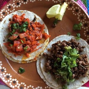 Yummy tacos! at Aguacate Limon in Tulum
