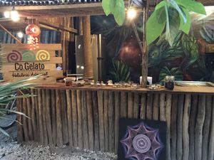 Fresh made ice cream with fruiTs and other nice toppings  at Aguacate Limon in Tulum