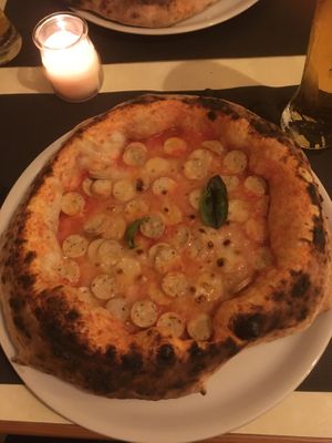 Vegan cheese and soy sausage - delicious at Pizza D'Artista in Povoa De Varzim