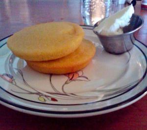 vegan cornbread at The Burrow in Vancouver