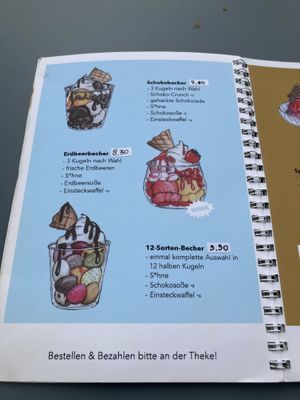 Menu  at Eisdiele Frohnatur in Kassel