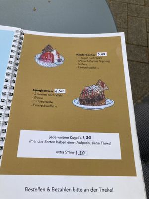 Menu  at Eisdiele Frohnatur in Kassel