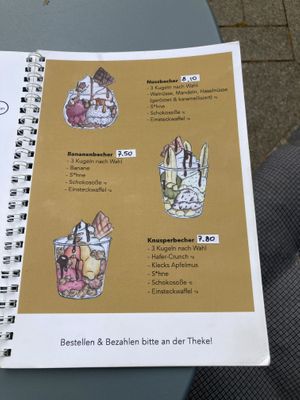 Menu  at Eisdiele Frohnatur in Kassel