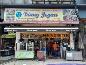 Shop front at Vinny Jeyaa Banana Leaf Curry House in Kuala Lumpur