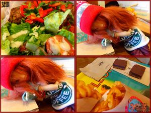 Vegan meal (falafel, fries and millionaire) at LEON in South West London