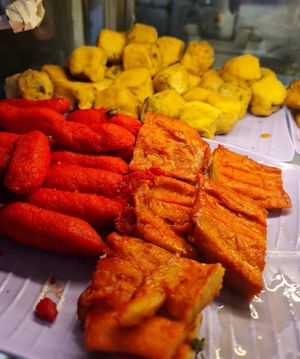 Mock sausages and char siew ~ 1/8/22 at Zi Zai Vegetarian 自在齋 - Circuit Rd in Central Singapore