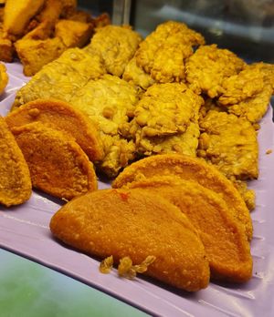 Luncheon meat and tempeh ~ 1/8/22 at Zi Zai Vegetarian 自在齋 - Circuit Rd in Central Singapore