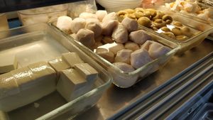 Tofu, fishball and mushroom at Zi Zai Vegetarian 自在齋 - Circuit Rd in Central Singapore