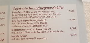 Die veganen Gerichte at Zur Schlemmerpfanne in Cuxhaven