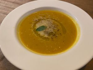 Delicious pumpkin soup!  at A Mano Pizza 都蘭義大利披薩 in Donghe