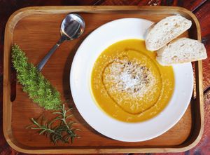 Delicious pumpkin soup ‼️ at A Mano Pizza 都蘭義大利披薩 in Donghe