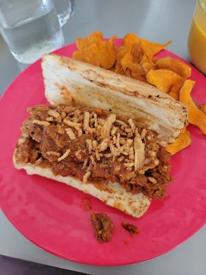 Vegan Italian beef sandwich special at The Green Witch in Highland