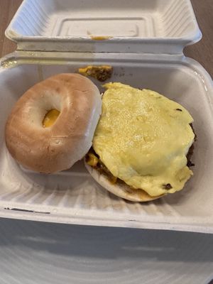 Sausage egg and cheese vegan bagel sandwich   at The Green Witch in Highland