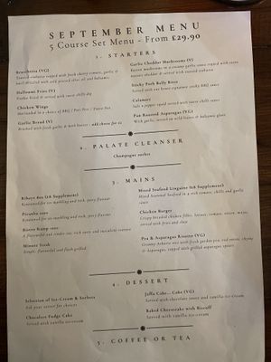 Set menu  at The Squirrel in Farnborough