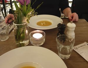 Steckrüben-Suppe mit Croutons at Das Kubatzki in Sankt Peter-ording