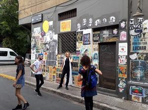 Street art in Palermo, walking at the vegan experience at Florentine Vegan Experiences in Buenos Aires