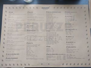Menu, 25.8.2019 at Peruzza in Ljubljana