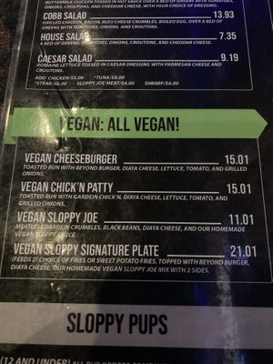 Menu   at Sloppy Seconds in Virginia Beach