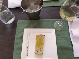 Homemade bread with olive oil 🍞 at Dalmatino in Hvar