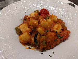 Vegetable vegan gnocchi at Dalmatino in Hvar