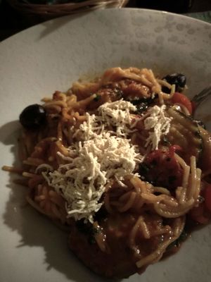 pasta with grated tofu at Dalmatino in Hvar