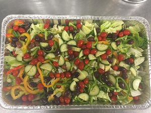 Tray a garden salad at Costa Pizza in New Haven