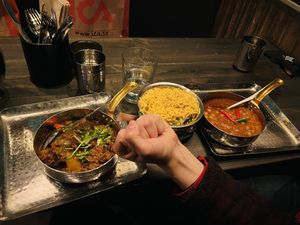 Baingan Mirch, Fist of Destiny, Channa Masala  at Bombay Street in Gothenburg
