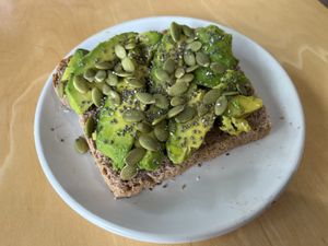 avocado toast  at Local Flow in Mc Minnville