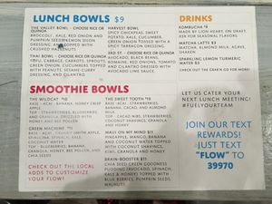 menu on 6/17/2019 at Local Flow in Mc Minnville