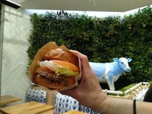 Vegan impossible burger queen  at Mendocino Farms - Camel Valley in San Diego
