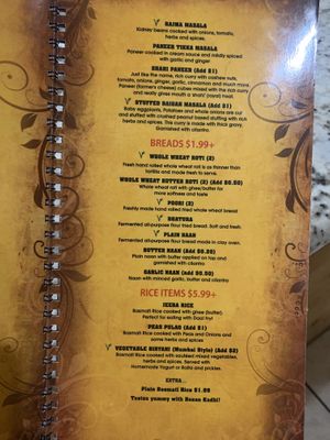 Menu 6 at Mirch Masala in Houston