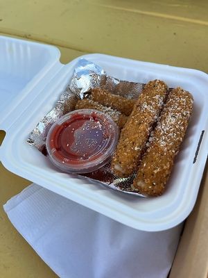 Mozzarella sticks at Possum Pizza in Austin