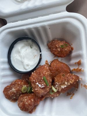 Possum popplers, minus a few   at Possum Pizza in Austin